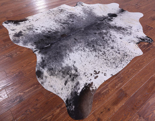 Black Salt & Pepper Natural Cowhide Rug - X-Large 7' 6