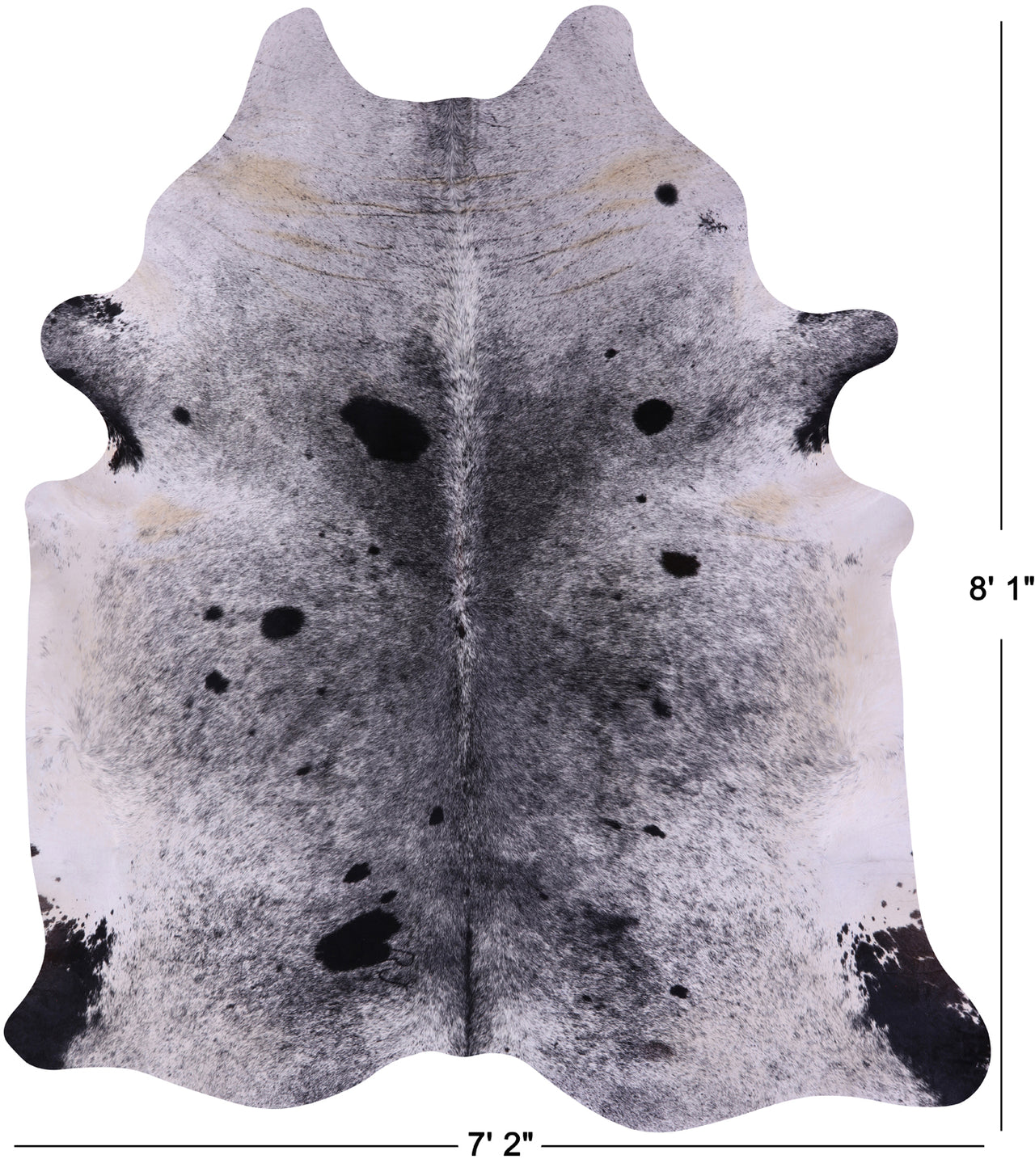 Black Salt & Pepper Natural Cowhide Rug - XX-Large 8' 1"H x 7' 2"W