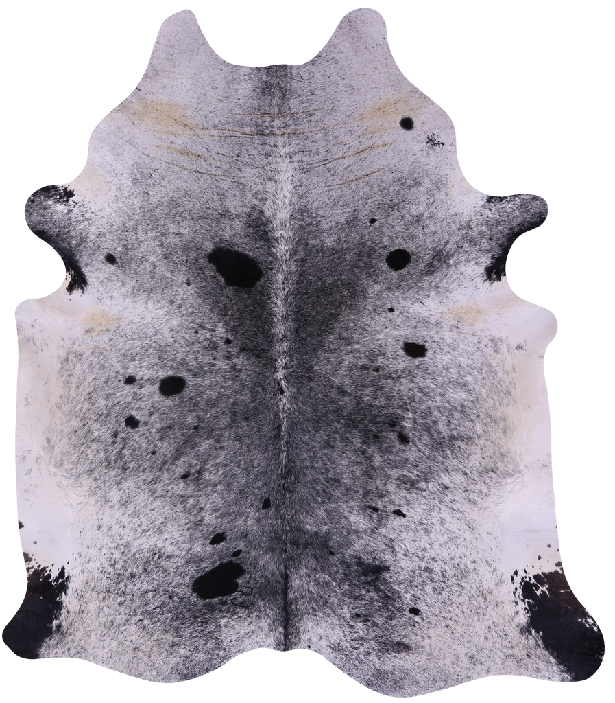 Black Salt & Pepper Natural Cowhide Rug - XX-Large 8' 1"H x 7' 2"W