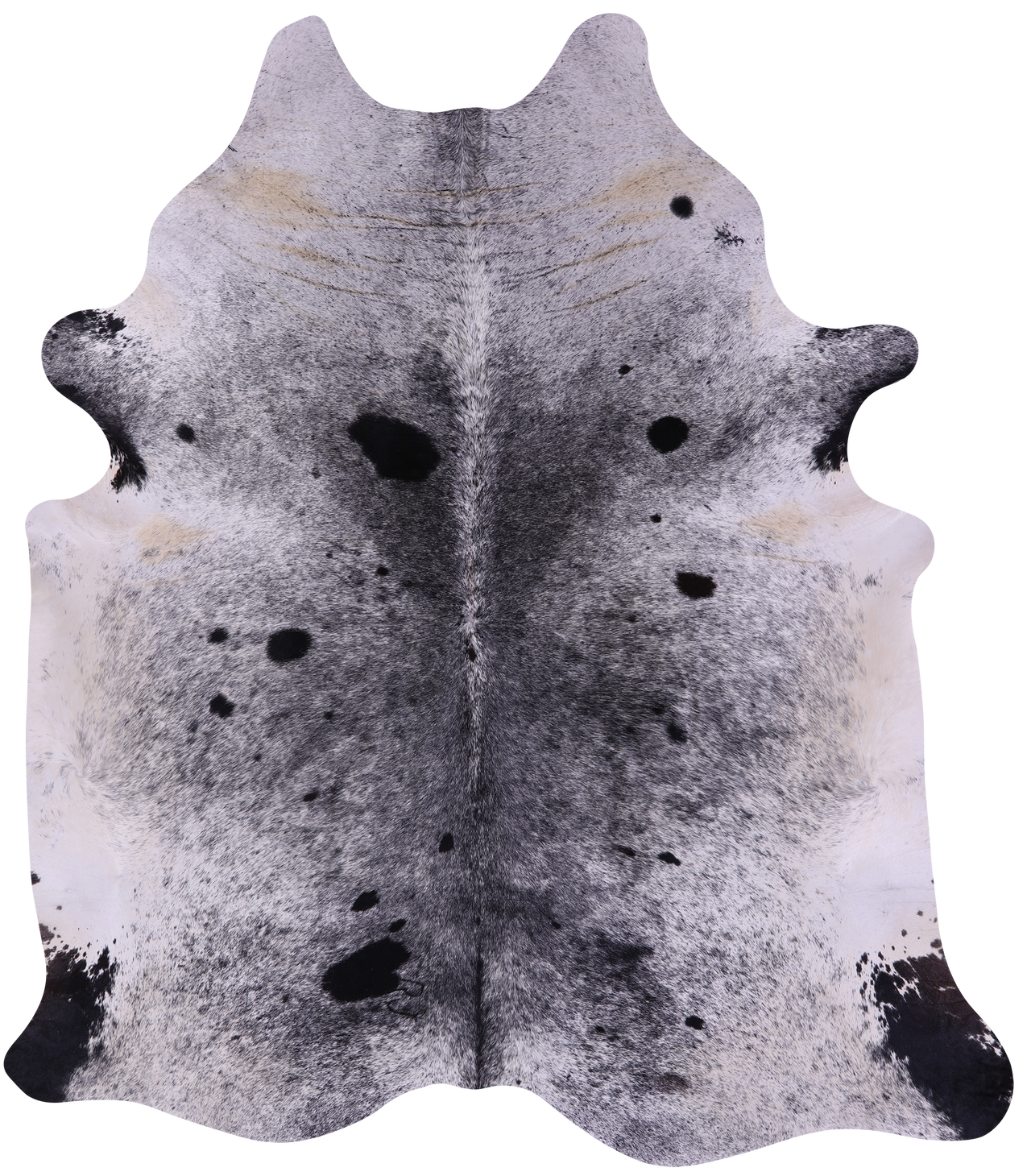 Black Salt & Pepper Natural Cowhide Rug - XX-Large 8' 1"H x 7' 2"W