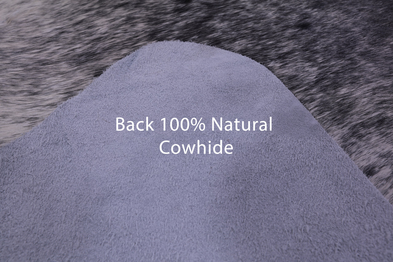 Black Salt & Pepper Natural Cowhide Rug - XX-Large 8' 1"H x 7' 2"W