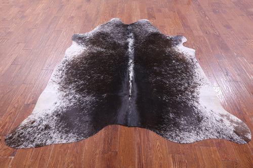 Brown Salt & Pepper Natural Cowhide Rug - Large 6' 10