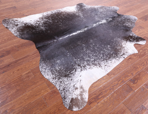 Brown Salt & Pepper Natural Cowhide Rug - Large 6' 10