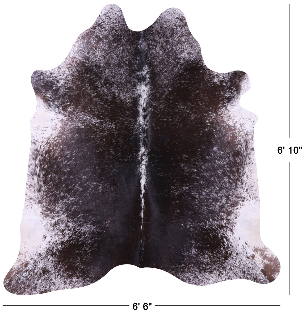 Brown Salt & Pepper Natural Cowhide Rug - Large 6' 10"H x 6' 6"W