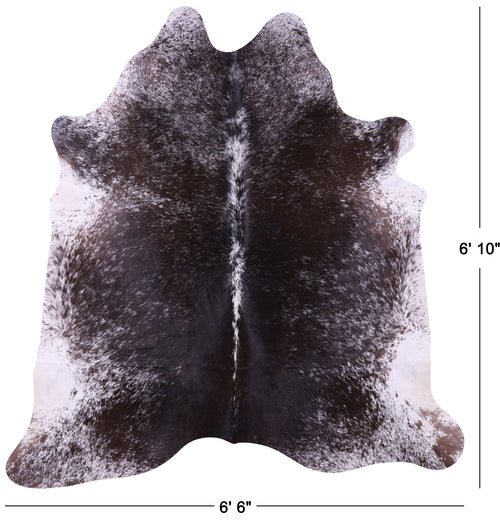 Brown Salt & Pepper Natural Cowhide Rug - Large 6' 10