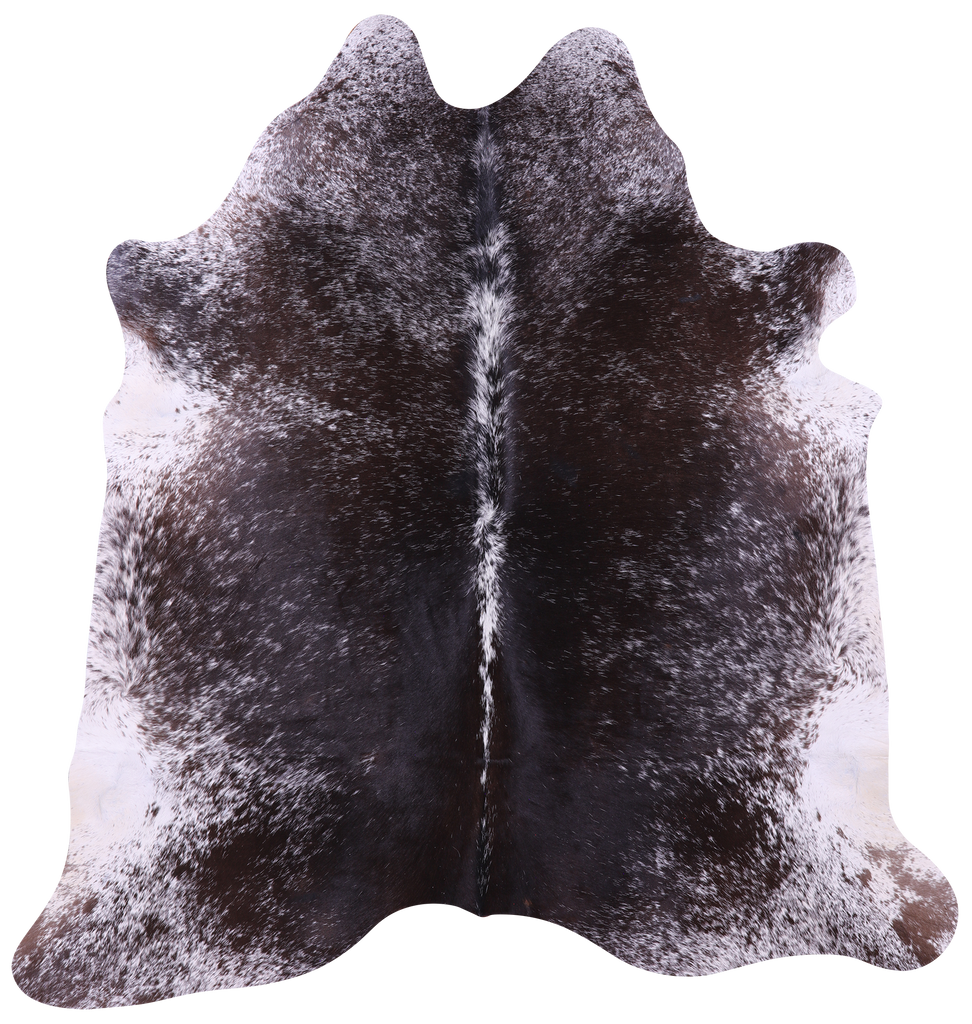 Brown Salt & Pepper Natural Cowhide Rug - Large 6' 10"H x 6' 6"W