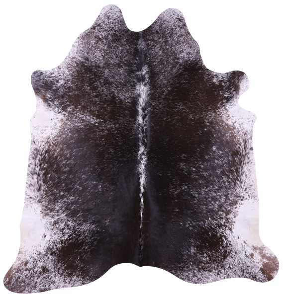 Brown Salt & Pepper Natural Cowhide Rug - Large 6' 10"H x 6' 6"W