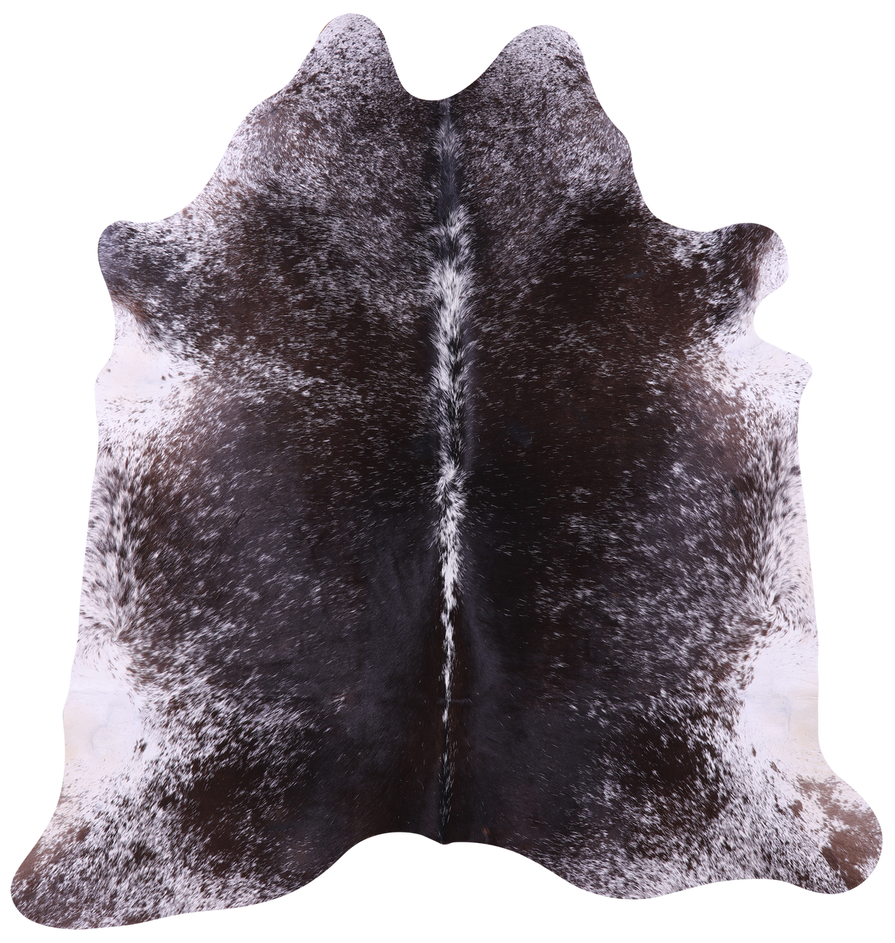 Brown Salt & Pepper Natural Cowhide Rug - Large 6' 10"H x 6' 6"W