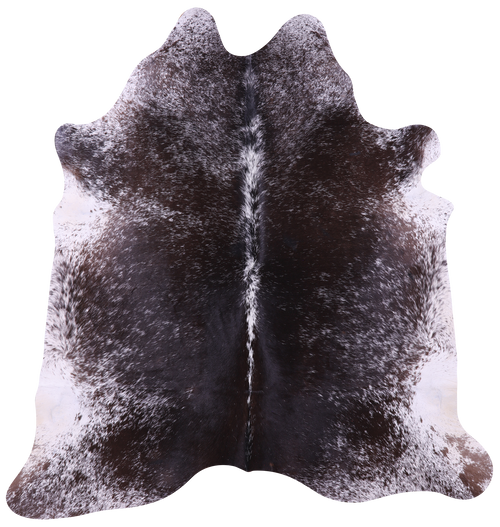 Brown Salt & Pepper Natural Cowhide Rug - Large 6' 10