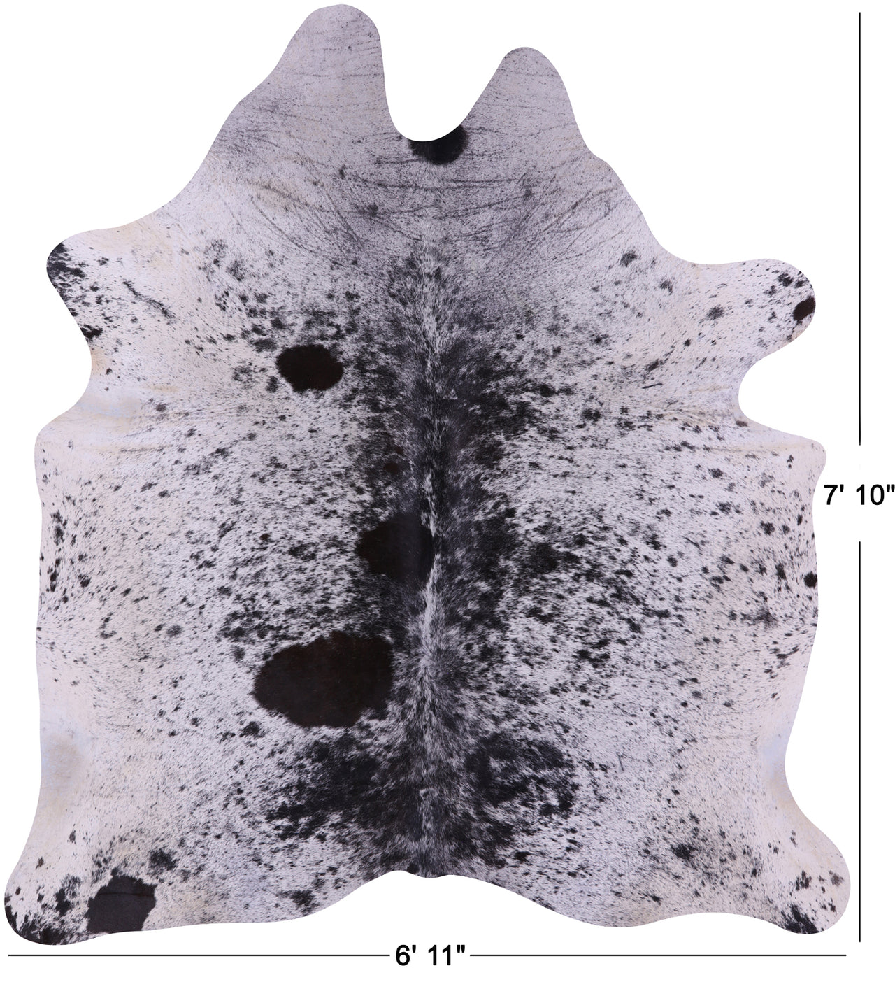 Black Salt & Pepper Natural Cowhide Rug - XX-Large 7' 10"H x 6' 11"W