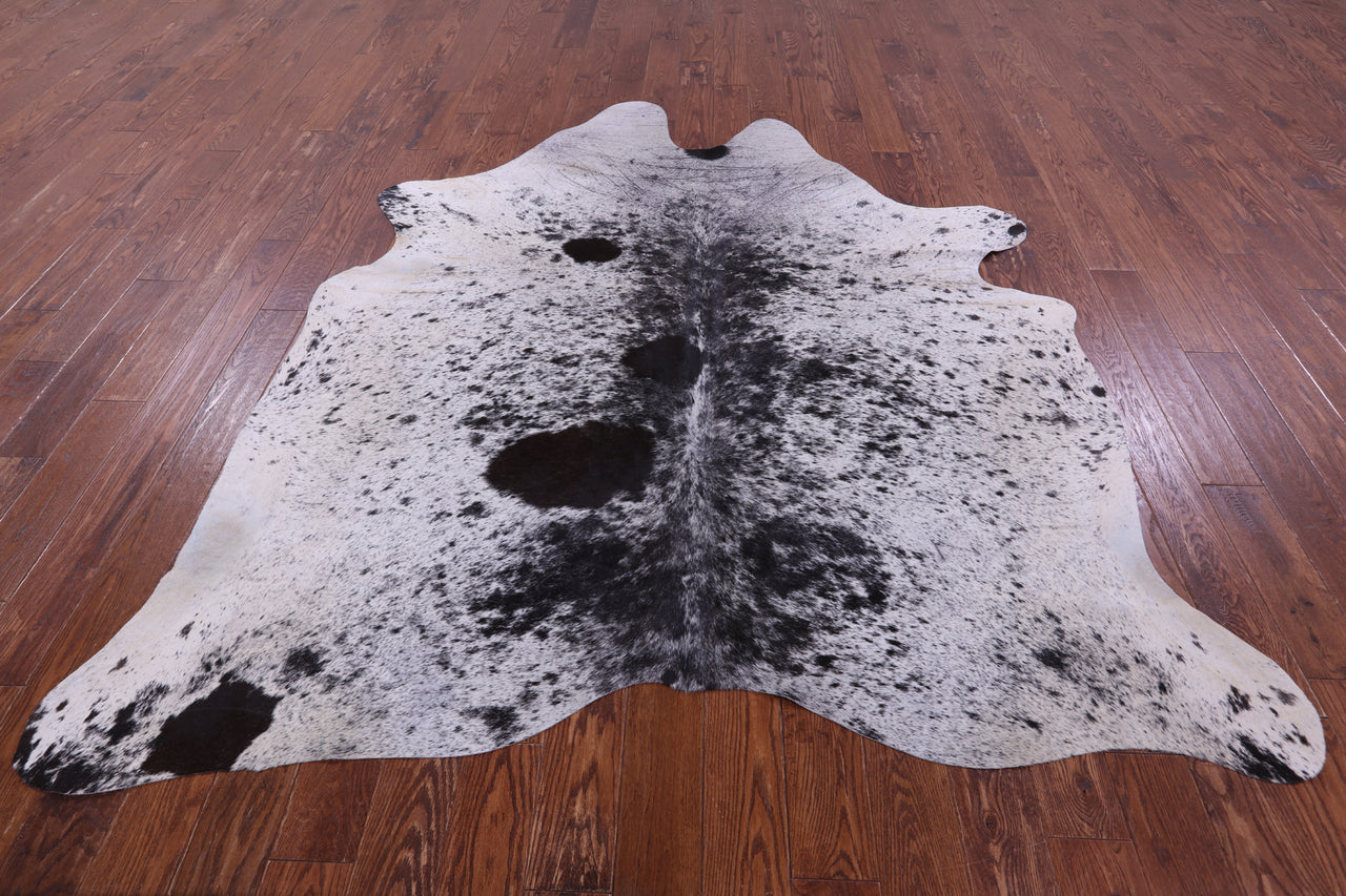 Black Salt & Pepper Natural Cowhide Rug - XX-Large 7' 10"H x 6' 11"W