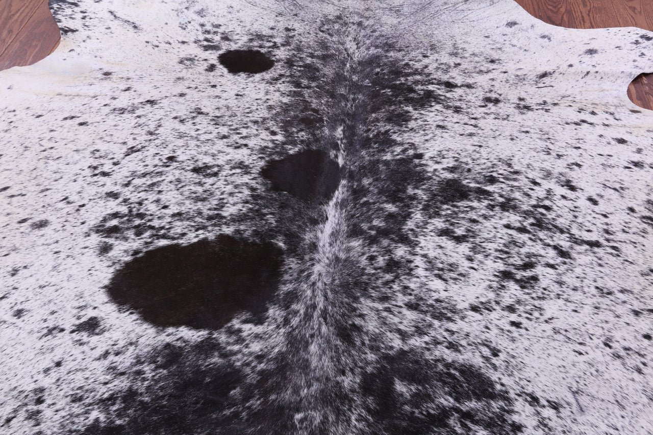 Black Salt & Pepper Natural Cowhide Rug - XX-Large 7' 10"H x 6' 11"W