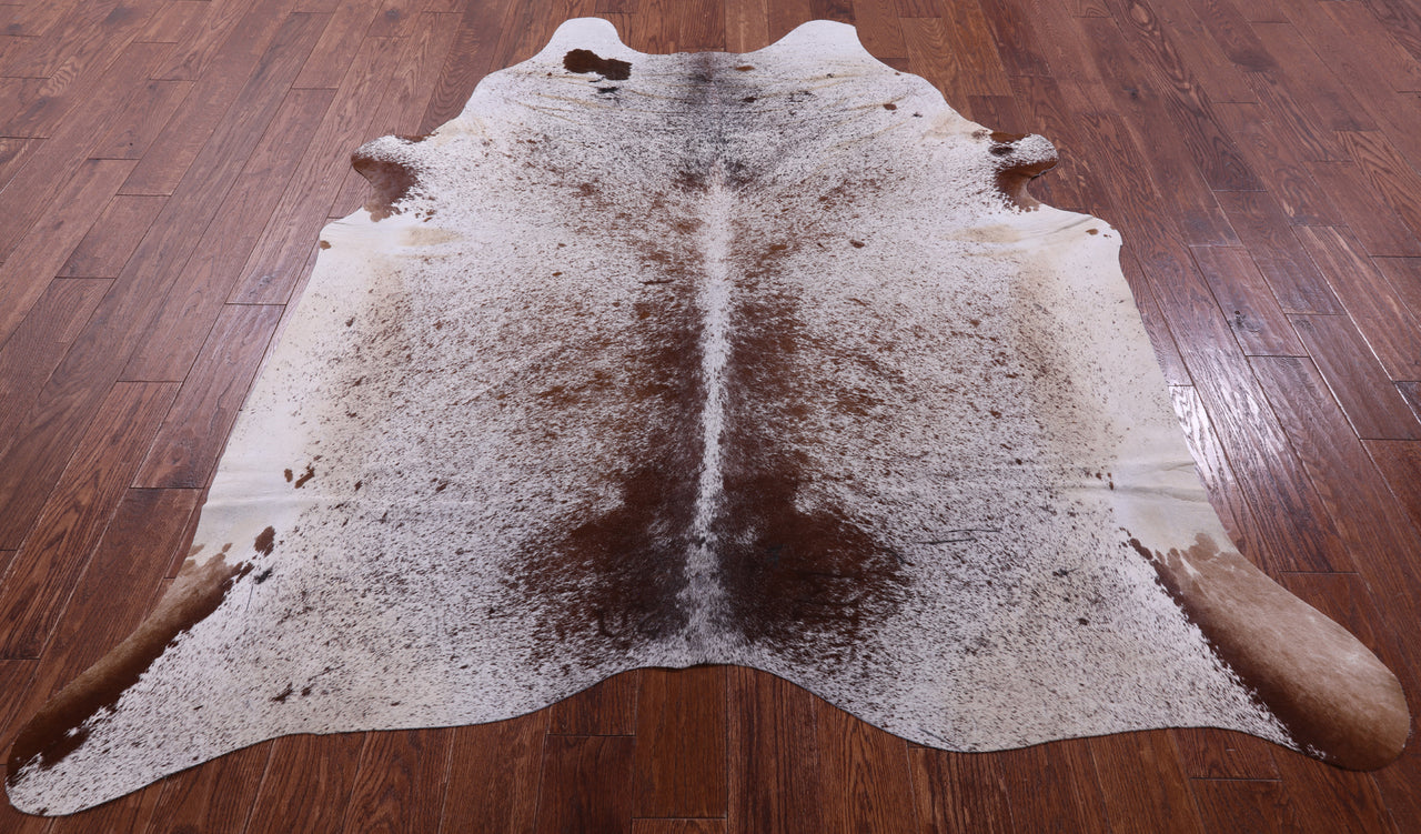 Brown Salt & Pepper Natural Cowhide Rug - X-Large 7' 4"H x 6' 6"W