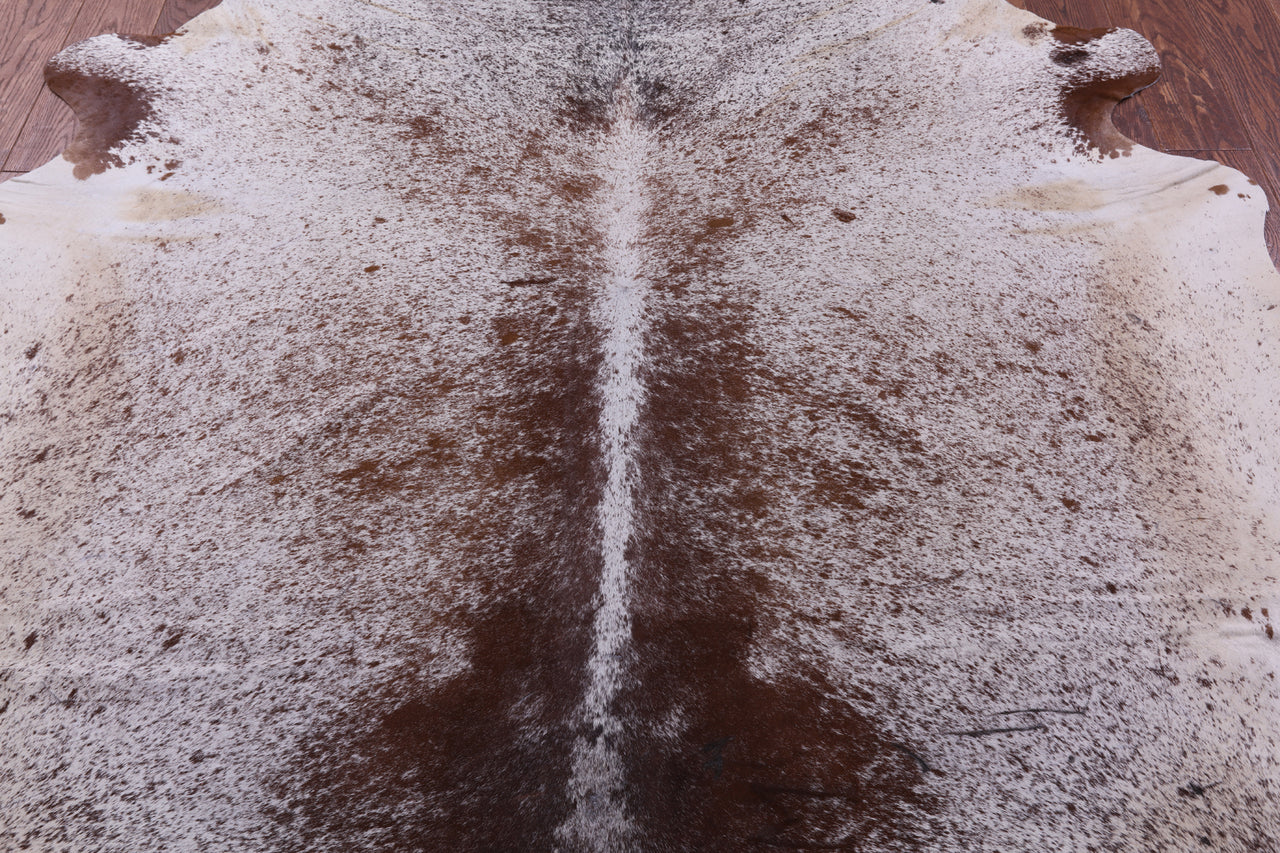 Brown Salt & Pepper Natural Cowhide Rug - X-Large 7' 4"H x 6' 6"W