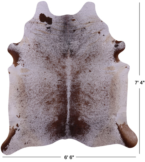 Brown Salt & Pepper Natural Cowhide Rug - X-Large 7' 4