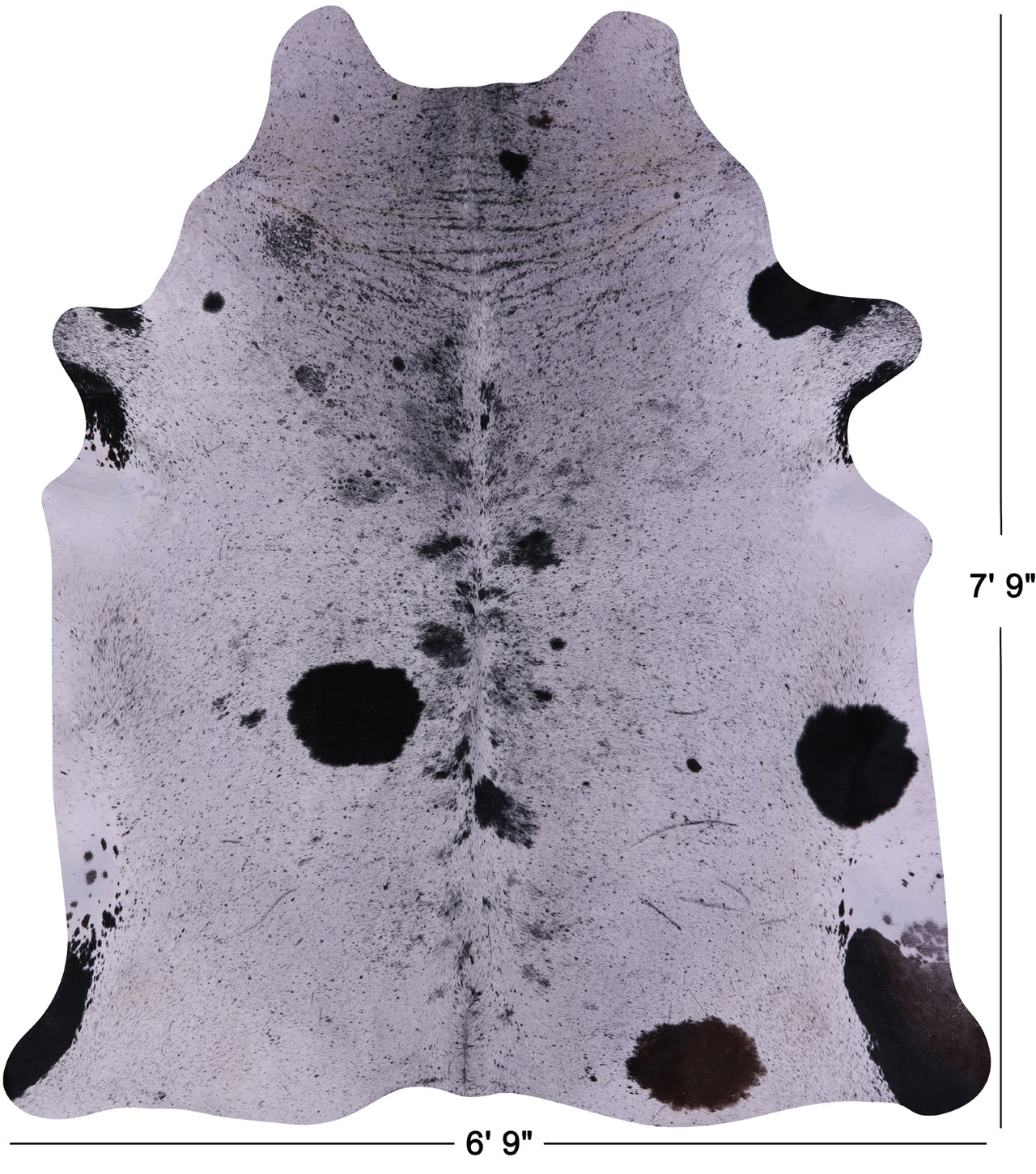 Black Salt & Pepper Natural Cowhide Rug - XX-Large 7' 9"H x 6' 9"W