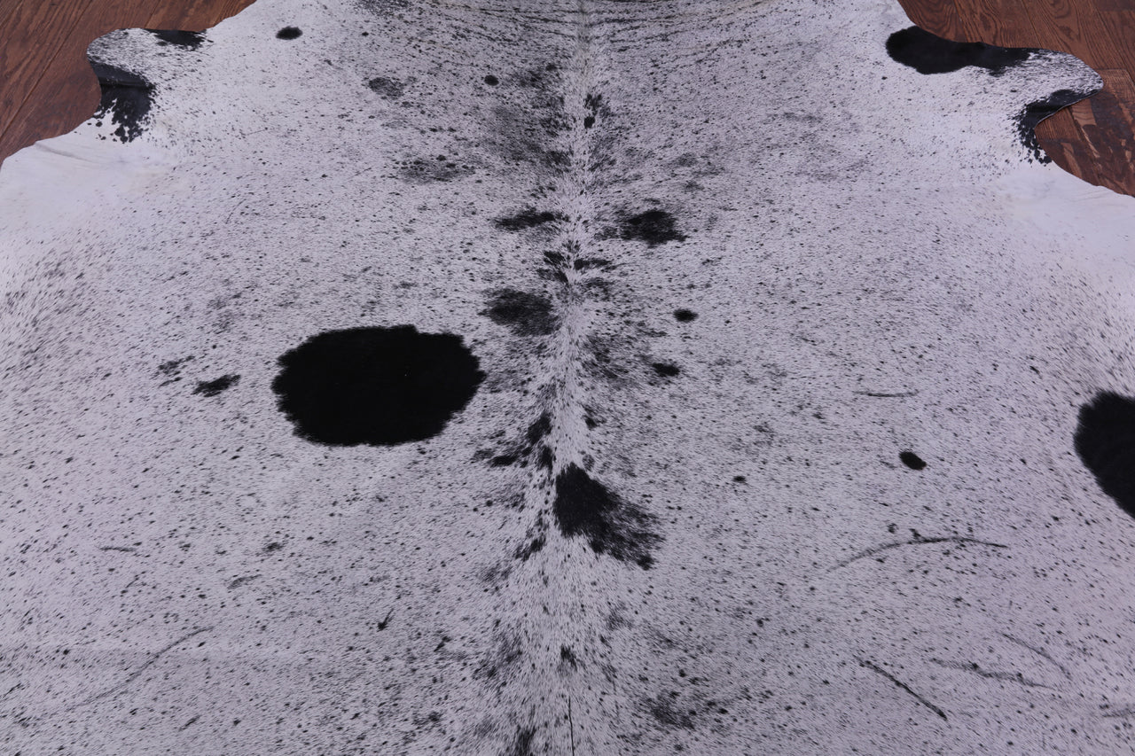 Black Salt & Pepper Natural Cowhide Rug - XX-Large 7' 9"H x 6' 9"W