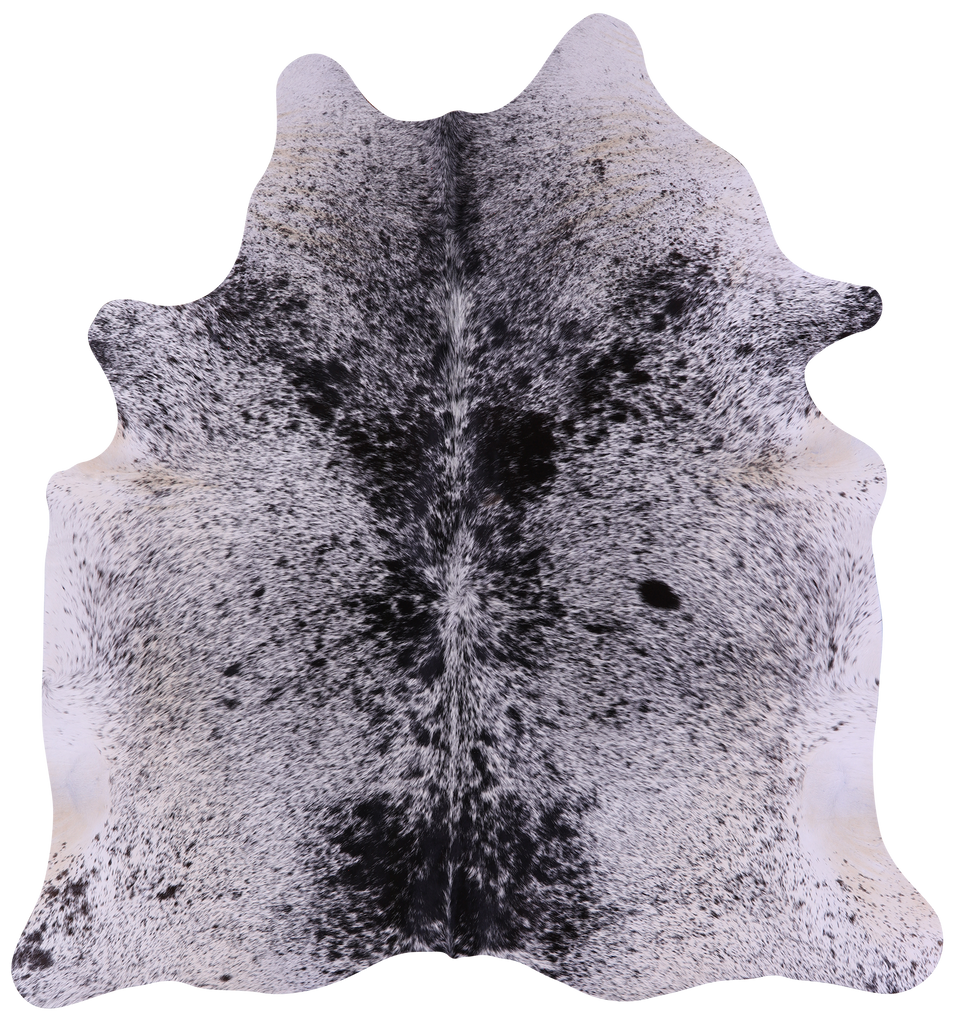 Black Salt & Pepper Natural Cowhide Rug - Large 6' 8"H x 6' 4"W