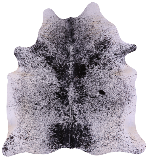Black Salt & Pepper Natural Cowhide Rug - Large 6' 8