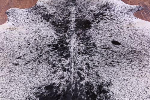 Black Salt & Pepper Natural Cowhide Rug - Large 6' 8