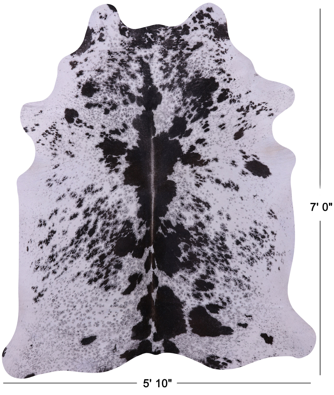 Brown Salt & Pepper Natural Cowhide Rug - X-Large 7' 0"H x 5' 10"W
