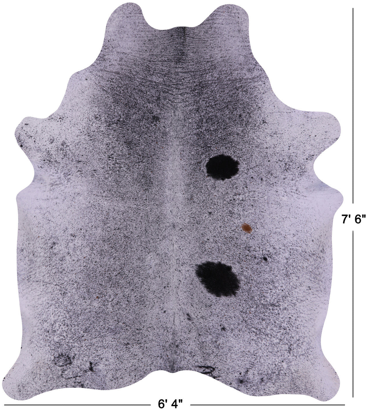 Black Salt & Pepper Natural Cowhide Rug - X-Large 7' 6"H x 6' 4"W