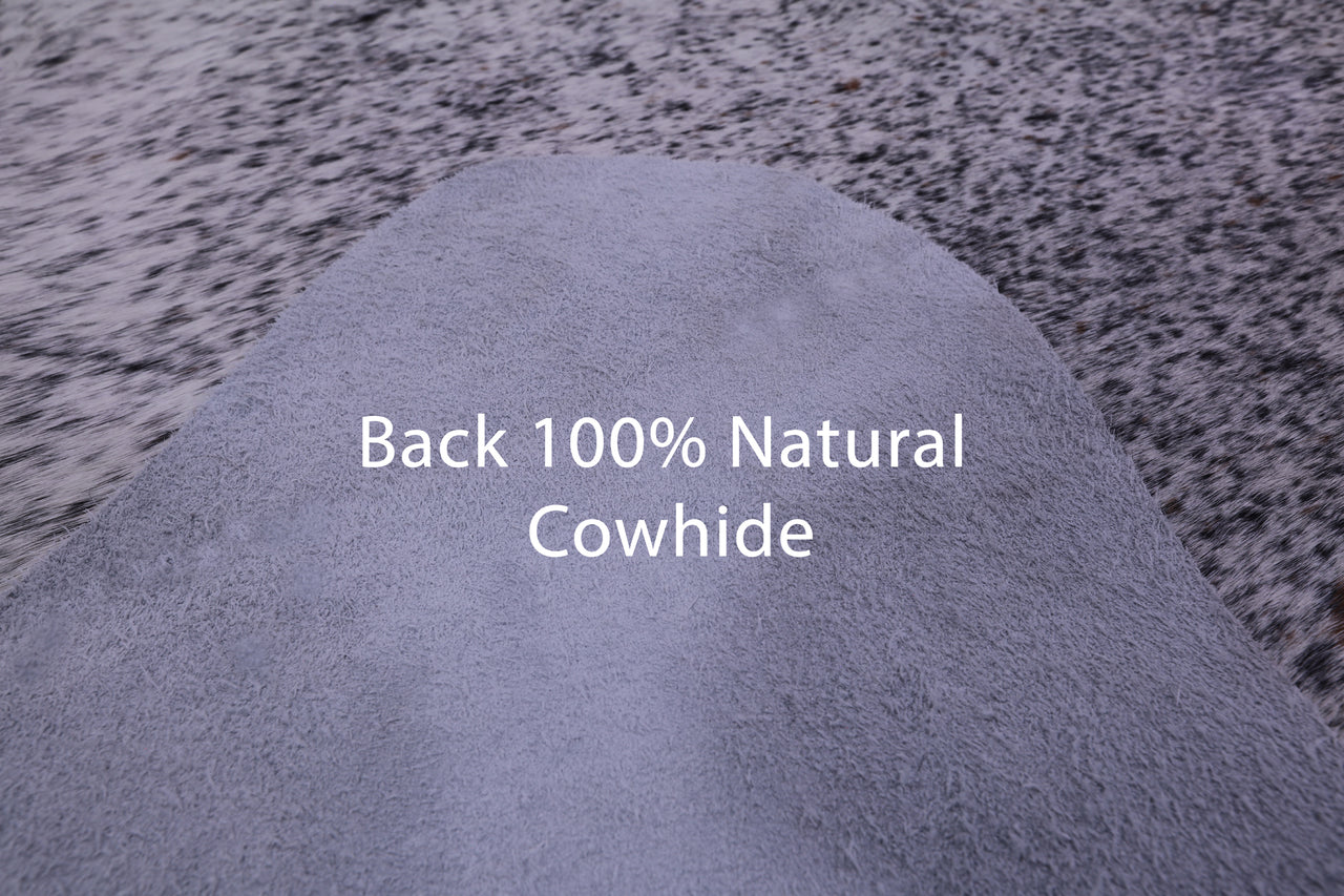 Black Salt & Pepper Natural Cowhide Rug - X-Large 7' 6"H x 6' 4"W