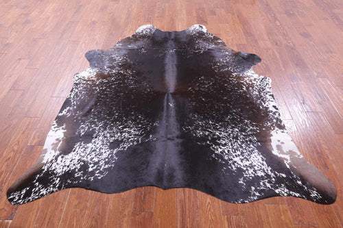 Brown Salt & Pepper Natural Cowhide Rug - Large 6' 10