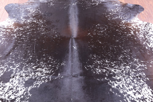 Brown Salt & Pepper Natural Cowhide Rug - Large 6' 10