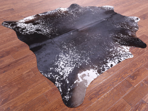 Brown Salt & Pepper Natural Cowhide Rug - Large 6' 10