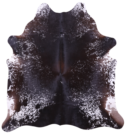 Brown Salt & Pepper Natural Cowhide Rug - Large 6' 10
