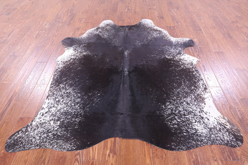 Brown Salt & Pepper Natural Cowhide Rug - Large 6' 10