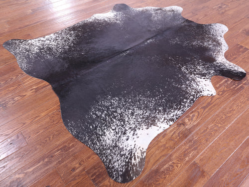 Brown Salt & Pepper Natural Cowhide Rug - Large 6' 10