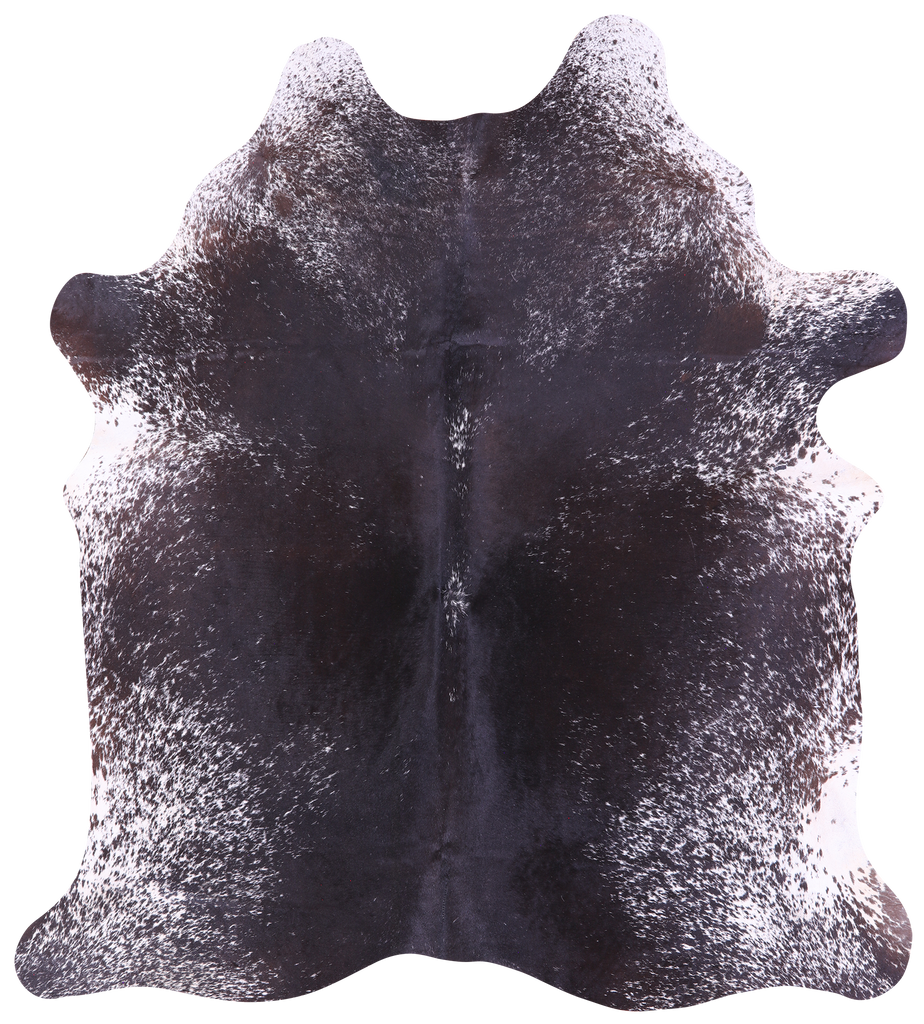 Brown Salt & Pepper Natural Cowhide Rug - Large 6' 10"H x 6' 3"W