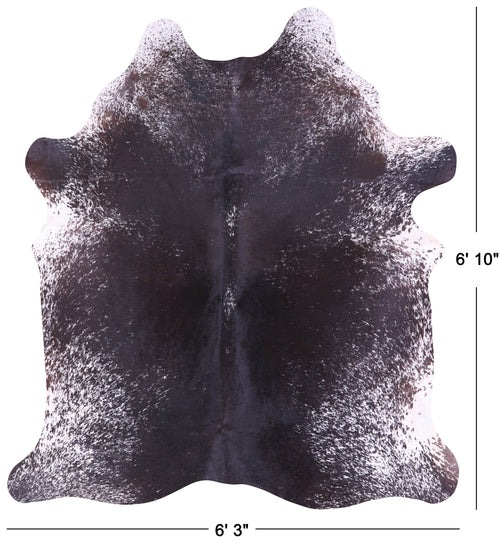 Brown Salt & Pepper Natural Cowhide Rug - Large 6' 10