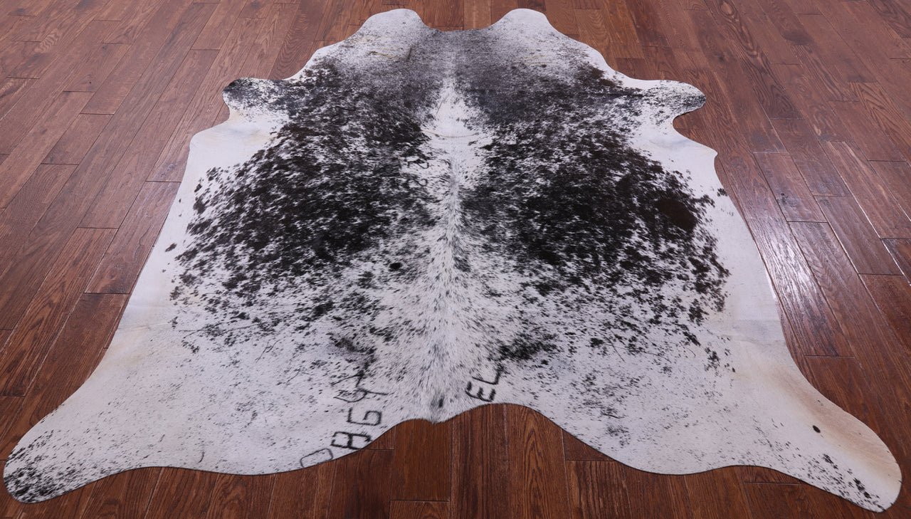 Brown Salt & Pepper Natural Cowhide Rug - X-Large 7' 4"H x 6' 5"W