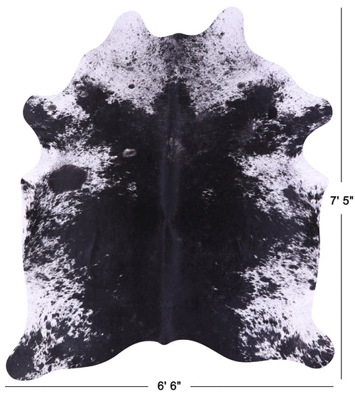 Black Salt & Pepper Natural Cowhide Rug - X-Large 7' 5