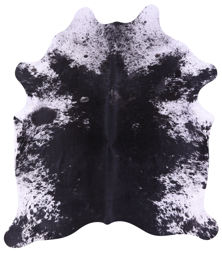 Black Salt & Pepper Natural Cowhide Rug - X-Large 7' 5"H x 6' 6"W
