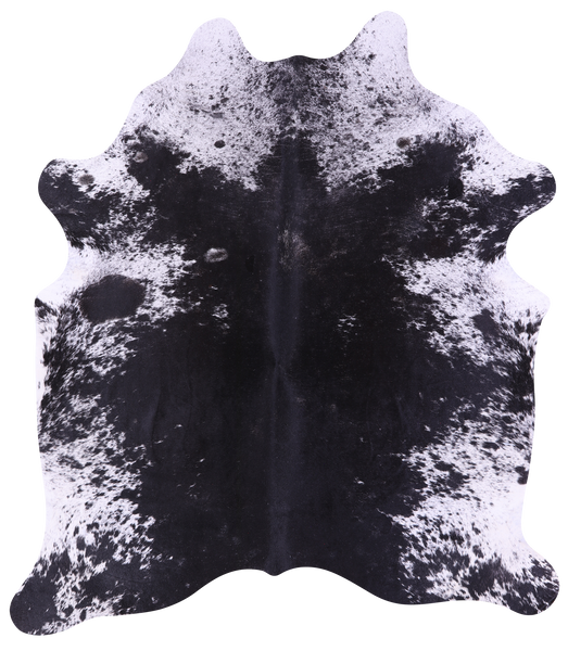 Black Salt & Pepper Natural Cowhide Rug - X-Large 7' 5"H x 6' 6"W