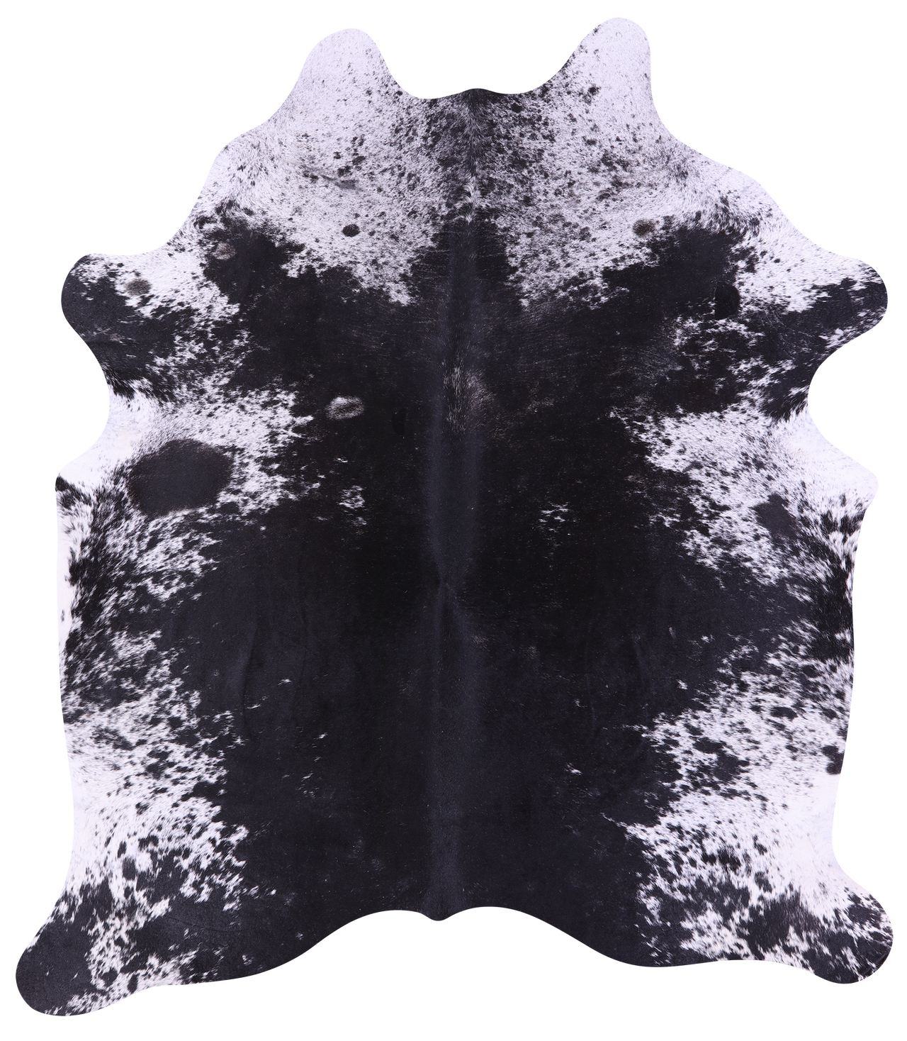 Black Salt & Pepper Natural Cowhide Rug - X-Large 7' 5"H x 6' 6"W