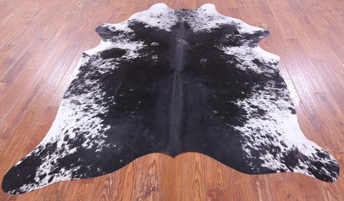 Black Salt & Pepper Natural Cowhide Rug - X-Large 7' 5