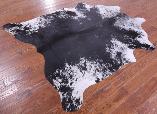 Black Salt & Pepper Natural Cowhide Rug - X-Large 7' 5