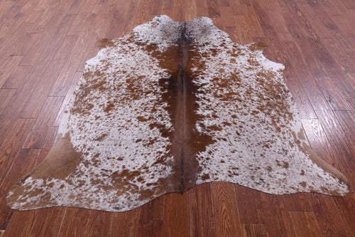 Brown Salt & Pepper Natural Cowhide Rug - Large 6' 9