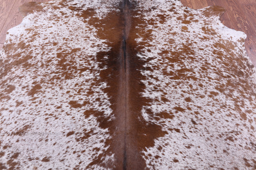Brown Salt & Pepper Natural Cowhide Rug - Large 6' 9