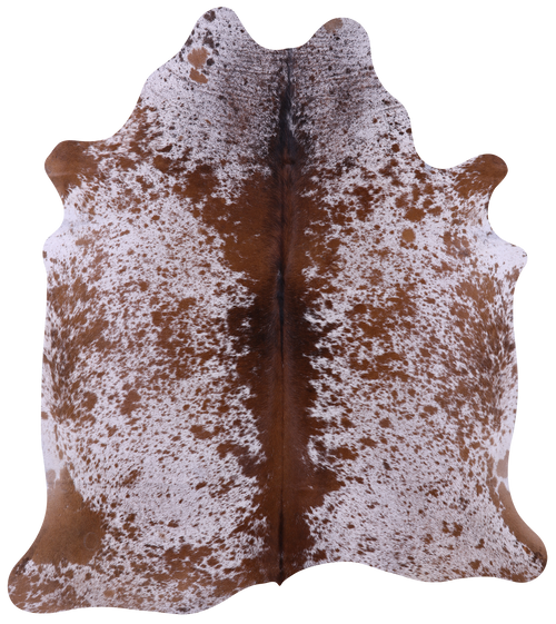 Brown Salt & Pepper Natural Cowhide Rug - Large 6' 9