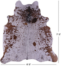Thumbnail for Brown Salt & Pepper Natural Cowhide Rug - X-Large 7' 3