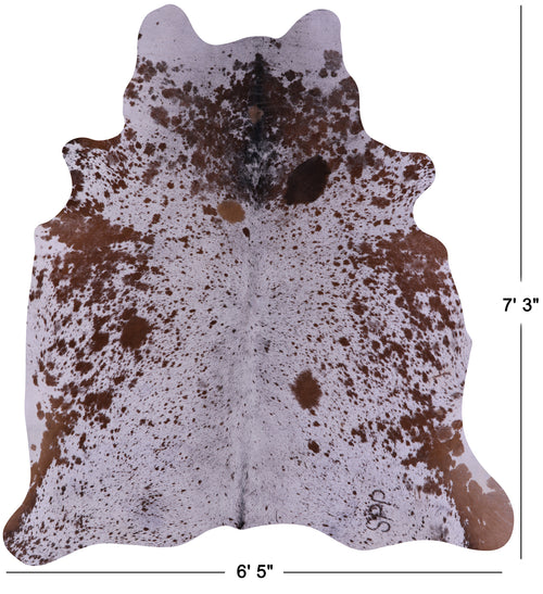 Brown Salt & Pepper Natural Cowhide Rug - X-Large 7' 3