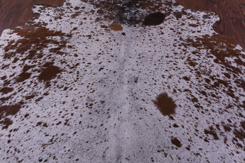 Brown Salt & Pepper Natural Cowhide Rug - X-Large 7' 3