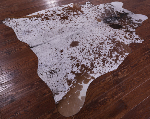 Brown Salt & Pepper Natural Cowhide Rug - X-Large 7' 3