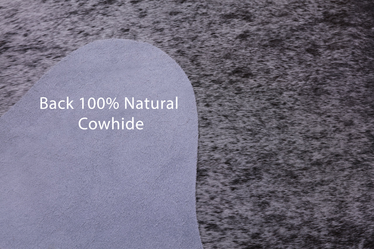 Brown Salt & Pepper Natural Cowhide Rug - X-Large 7' 5"H x 6' 5"W
